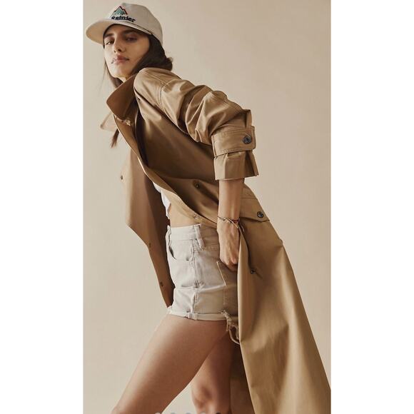 Free People XS Camel Tan Soho Trench Coat - Picture 9 of 9